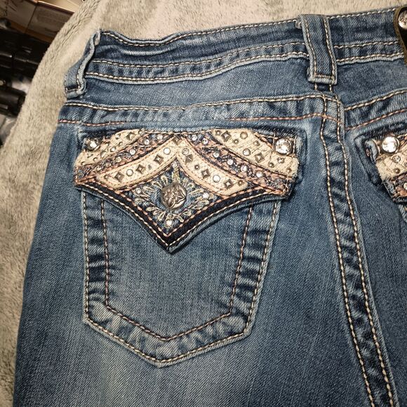 Miss Me Women's Bootcut Denim Jeans Size 27 JP5705B Embellished color MK 158 - Picture 12 of 16